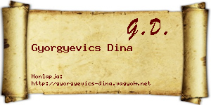 Gyorgyevics Dina névjegykártya